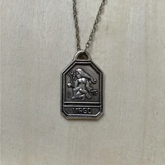 Virgo zodiac pendant-charm 16” chain (astrology) New Vintage sterling silver - Picture 3 of 13